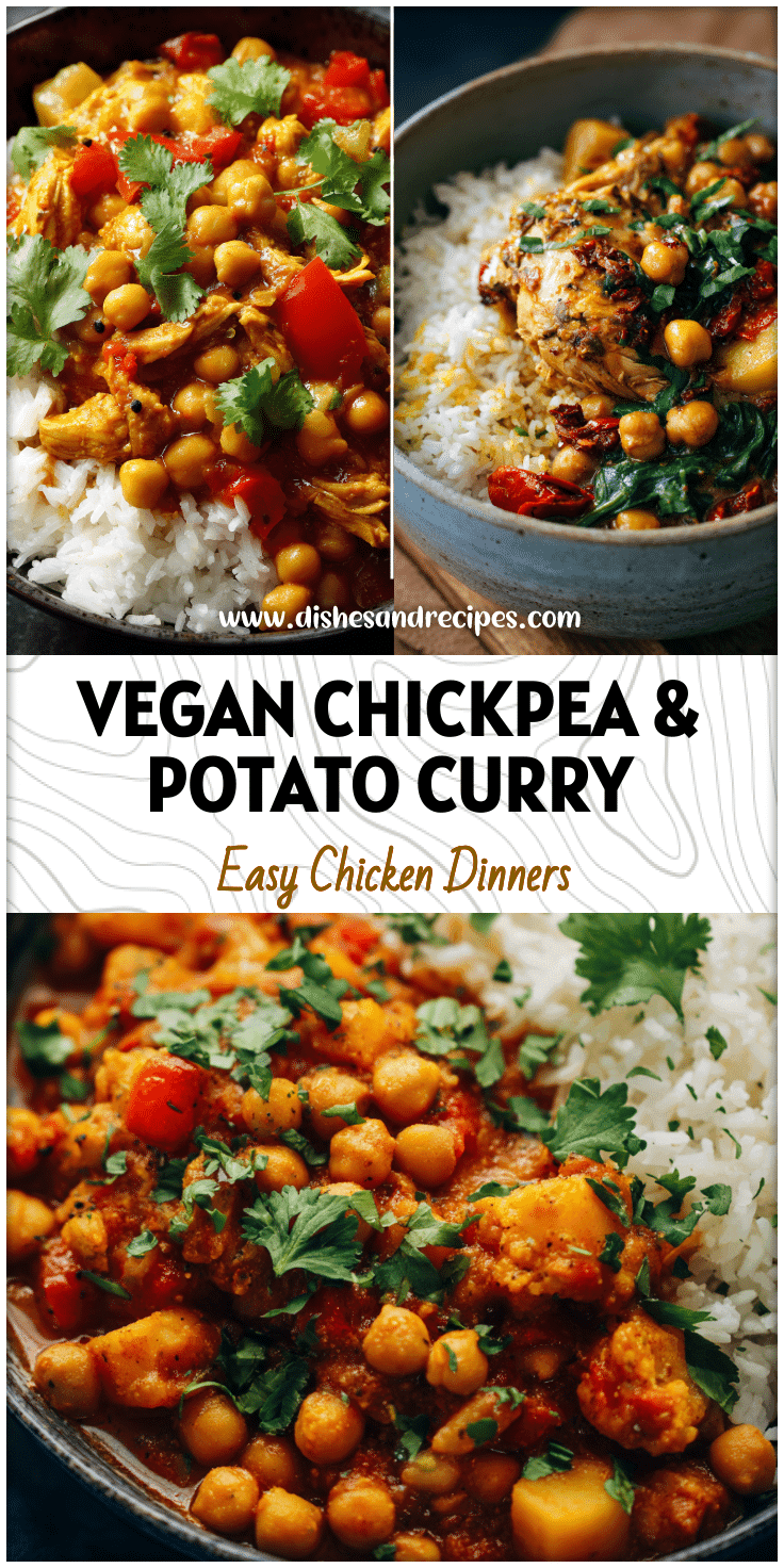 A bowl of colorful Indian Vegetarian Meal With Rice And Curry featuring Vegan Chickpea Curry and golden basmati rice.